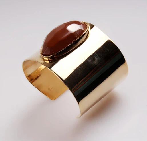 Smooth Wide Cuff Alloy Bangle Bracelet for Women Punk Bangle for Party Accessories