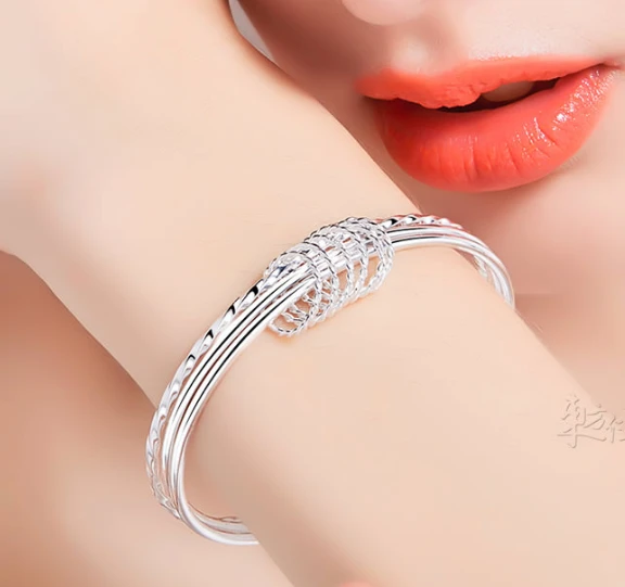 Special Sterling Silver Bracelet Bangle for Woman Christmas Gift Silver Bracelet