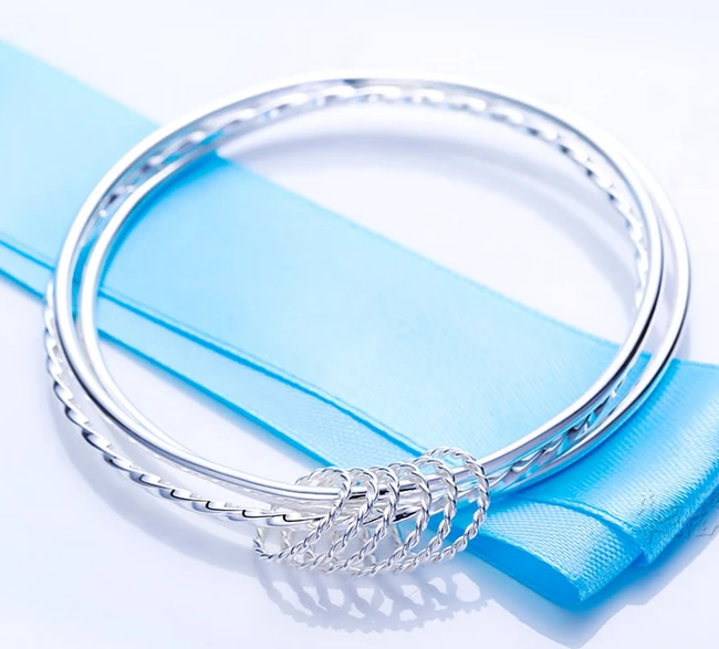 Special Sterling Silver Bracelet Bangle for Woman Christmas Gift Silver Bracelet