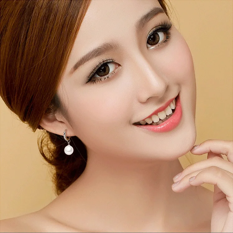纯银耳环女士925纯银时尚珍珠耳环
