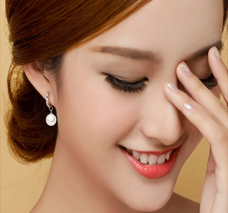 纯银耳环女士925纯银时尚珍珠耳环