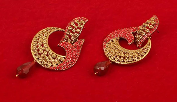 Touchstone jewelry earrings in antique gold tone for women