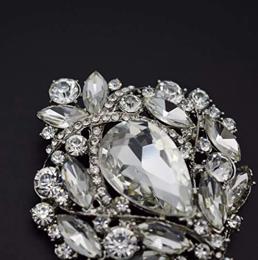 Wedding Bridal Big Crystal Rhinestone Bouquet Brooch Pin for Women 2018 New