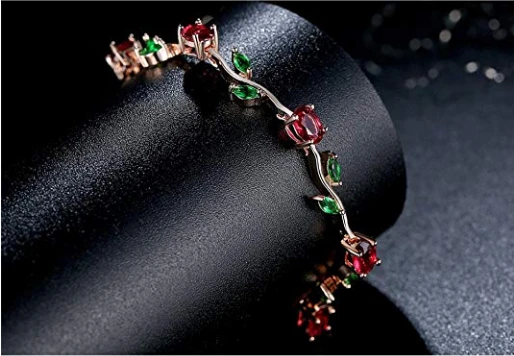 Wholesale Jewelry Fashion  Bracelet Diamond Bangle Bracelet  Rose Gold  Beautiful Leaves Designed Zircon Crystal Tennis Bracelets Friendly Gift