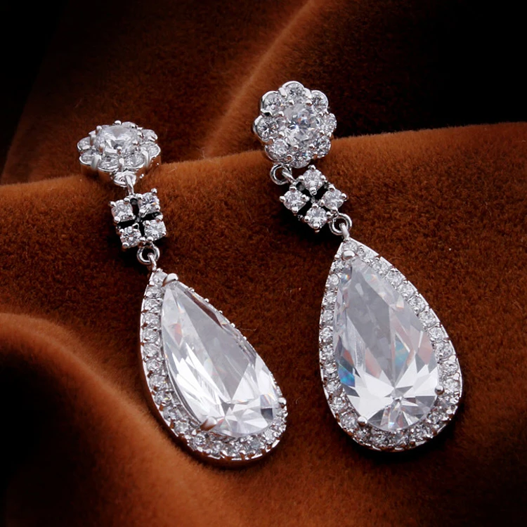 Großhandel New Fashion Gold Silver Plated Zirkon Style buntes Ohrstecker Set Schmuck