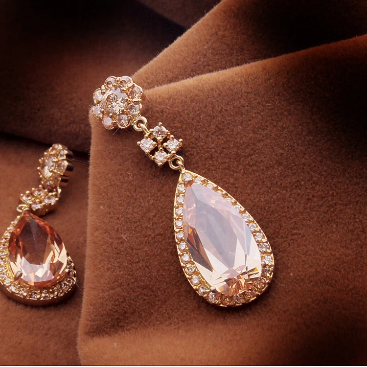 Großhandel New Fashion Gold Silver Plated Zirkon Style buntes Ohrstecker Set Schmuck