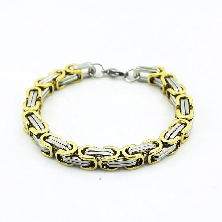 porcelana Venta al por mayor de productos fabricante Vintage mens pulsera 316 l de acero inoxidable pulseras brazaletes, 18 k oro chapado titanio pulseras joyería fabricante