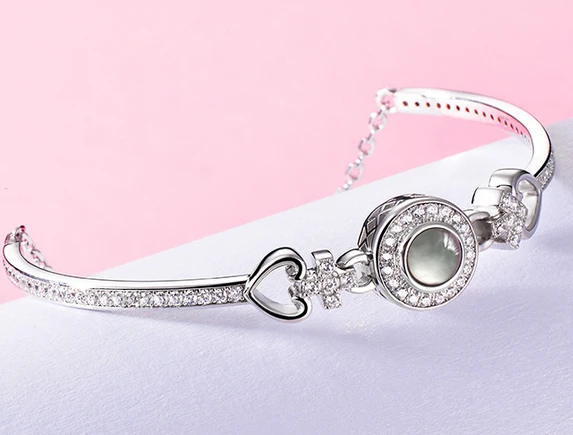 Woman Bracelet Bangle 20cm Length 925 Sliver Gemstone Bracelet Supplier China