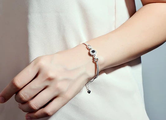 Woman Bracelet Bangle 20cm Length 925 Sliver Gemstone Bracelet Supplier China