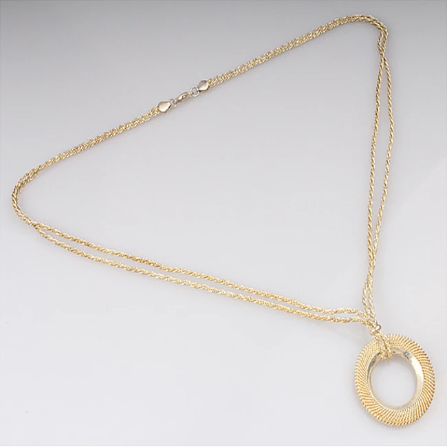 أزياء المراه مجوهرات الذهب 18 ك قلادة التصاميم ، سبائك النحاس الذهب مطلي قلادة