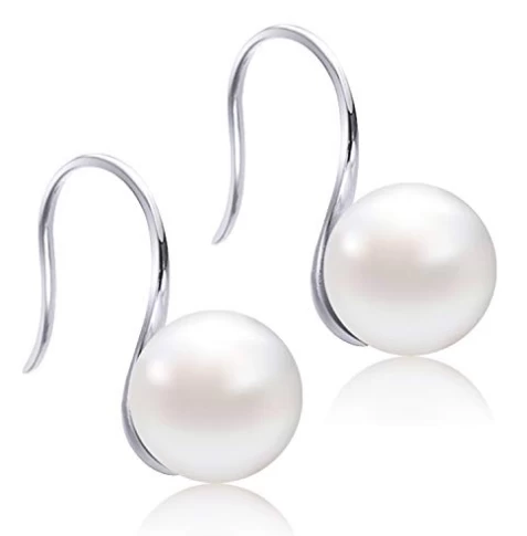 China Women's Classical White Freshwater Cultured Pearl Dangle Earrings Shenzhen Factory Hersteller