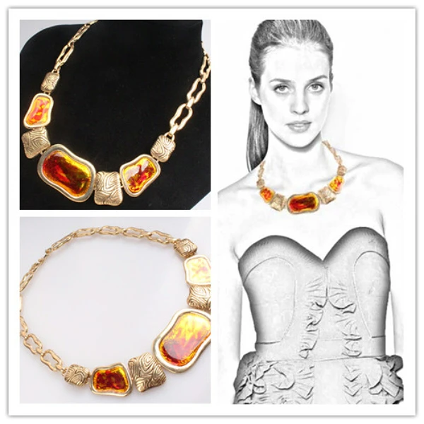 妇女性别与合金饰品主要材质几何树脂石项链项链