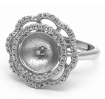 custom 925 sliver rotary jewelry pearl ring Supplier from China