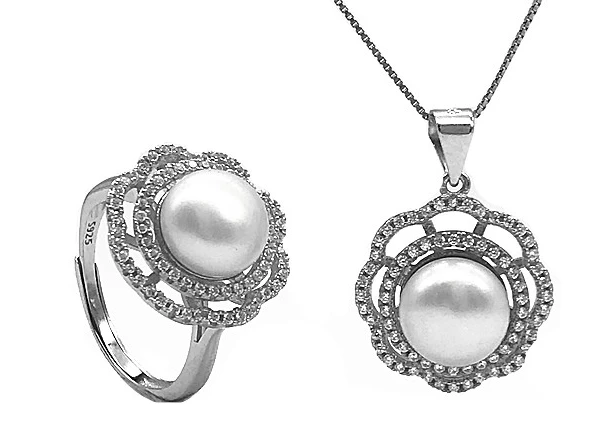 custom 925 sliver rotary jewelry pearl ring Supplier from China