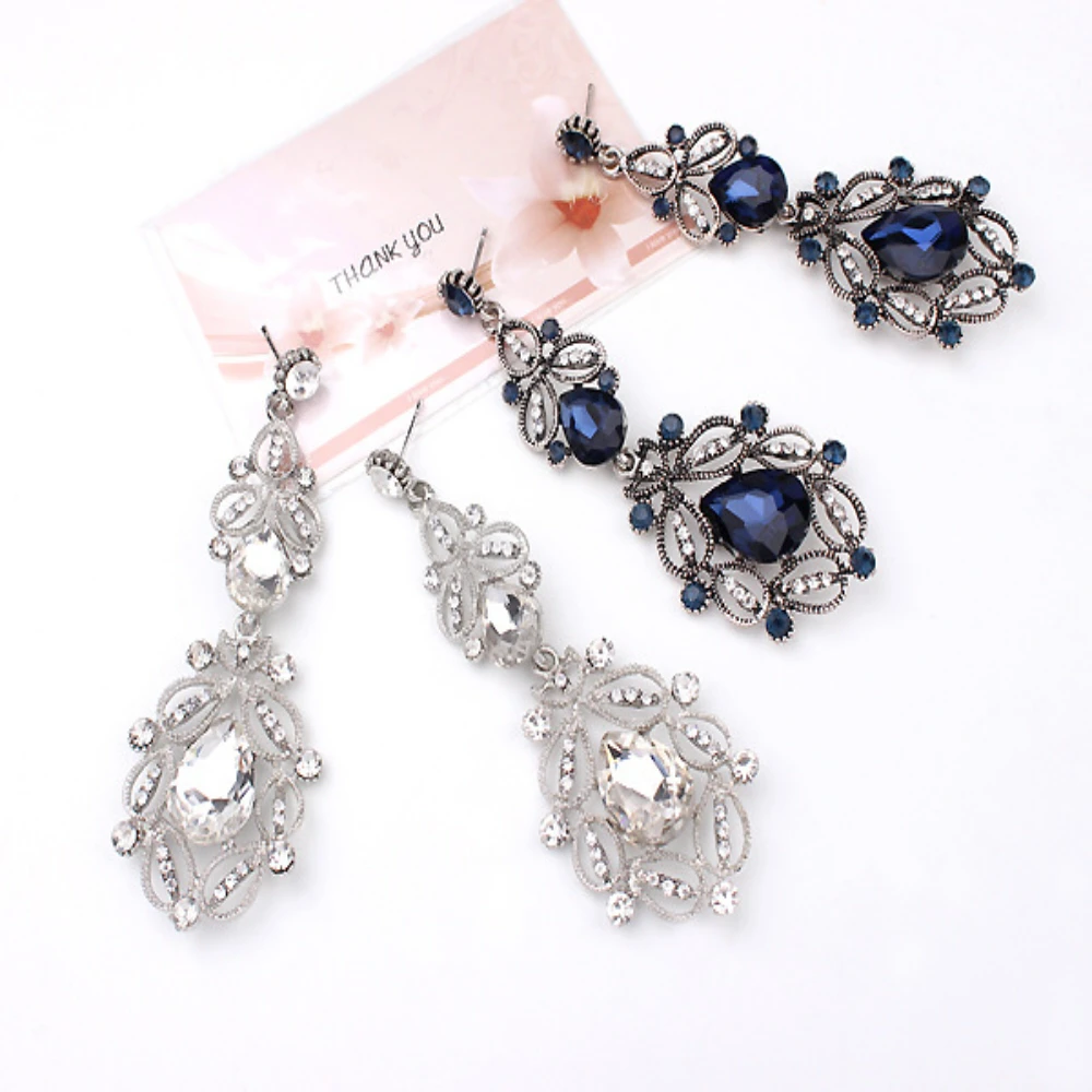 Fashion diamond silver,nickel plated stud earrings supplier for women