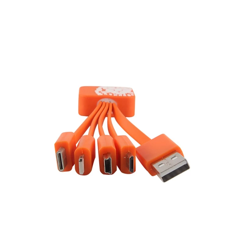 León personalizado hizo múltiples 4 en 1 cable de cargador USB para regalo  corporativo