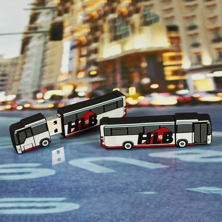 Çin Best personalised soft pvc scholl bus design usb 2.0 memory stick flash drives üretici firma