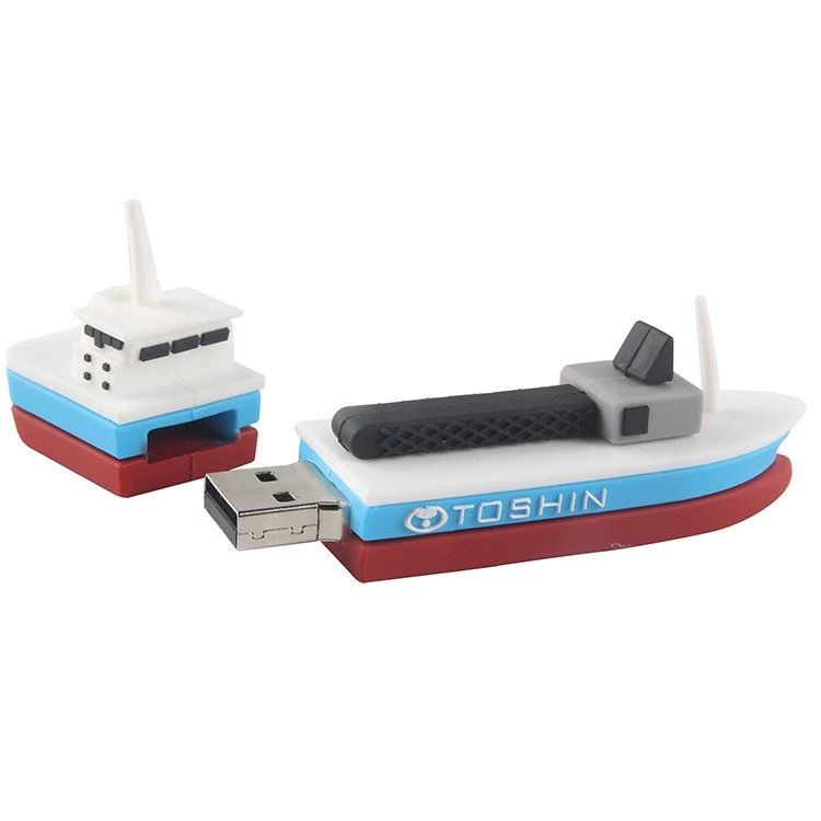 China Custom branded  logo boat shaped promotional usb thumb drives with company logo manufacturer