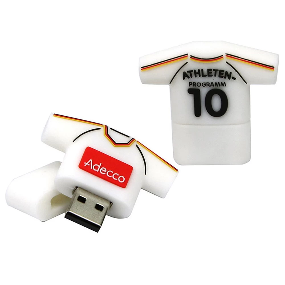 Çin Customized t-shirt sports shape usb stick pvc usb flash drive üretici firma