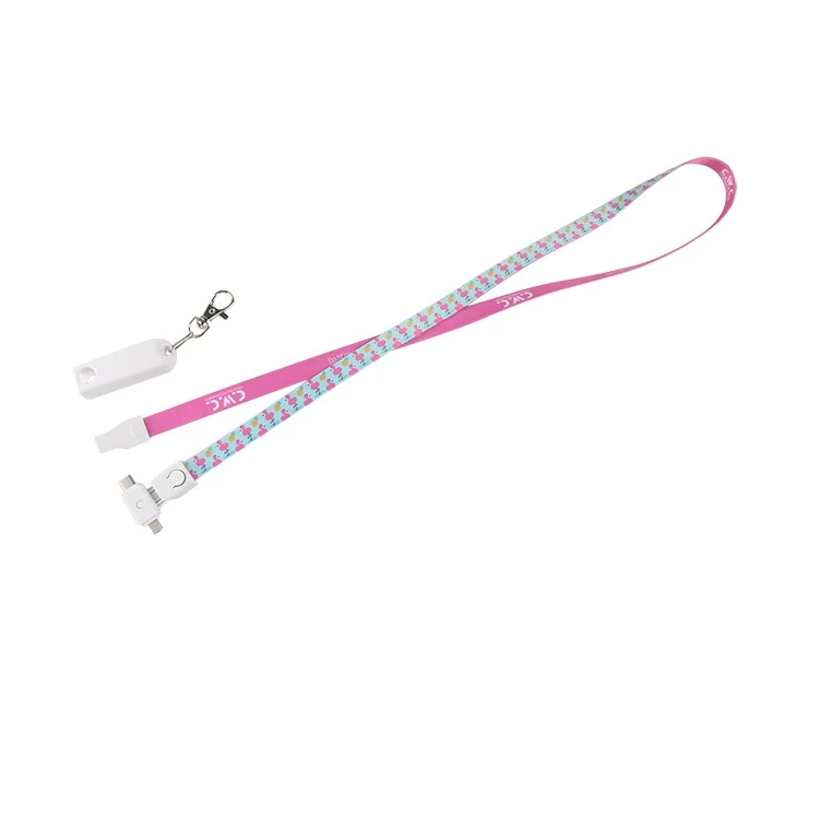 China Facric 3 in 1 fast lanyard cell phone charging cable for iphone and android manufacturer