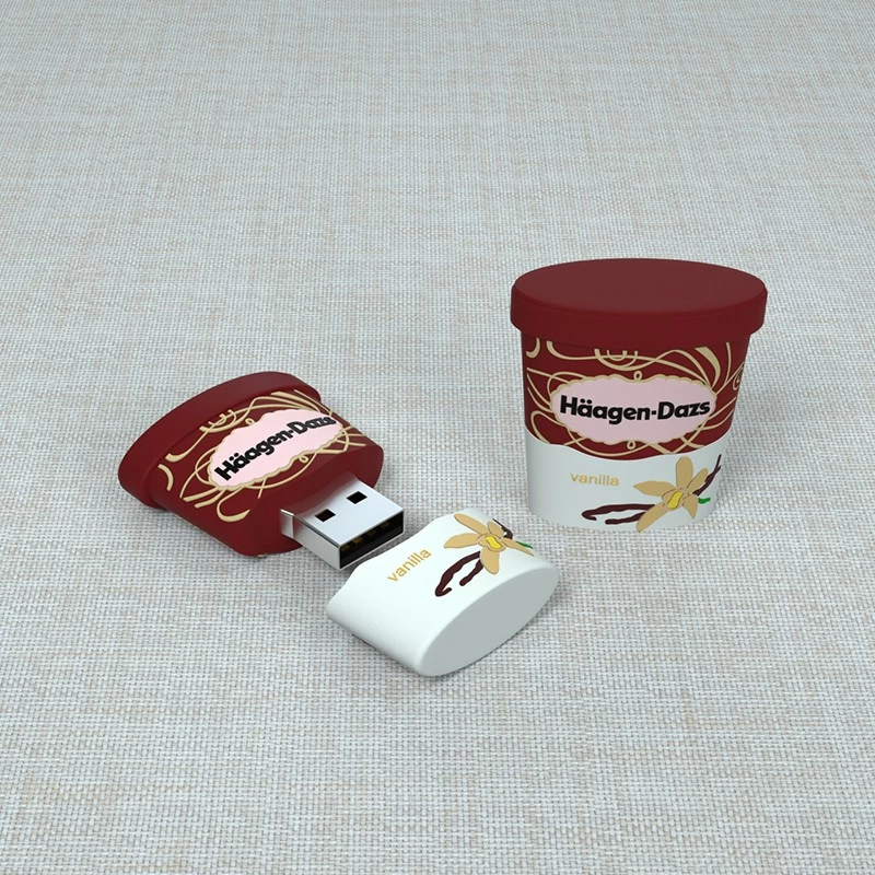 Çin Haagen-Dazs Ice-cream Shape PVC Brand USB Stick Pen Drive Supplier üretici firma