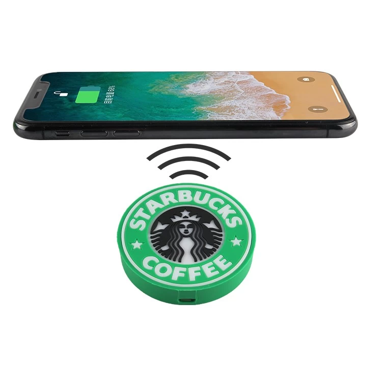 China Personalized strarbucks 5w wireless charger charging pad with Qi standard manufacturer