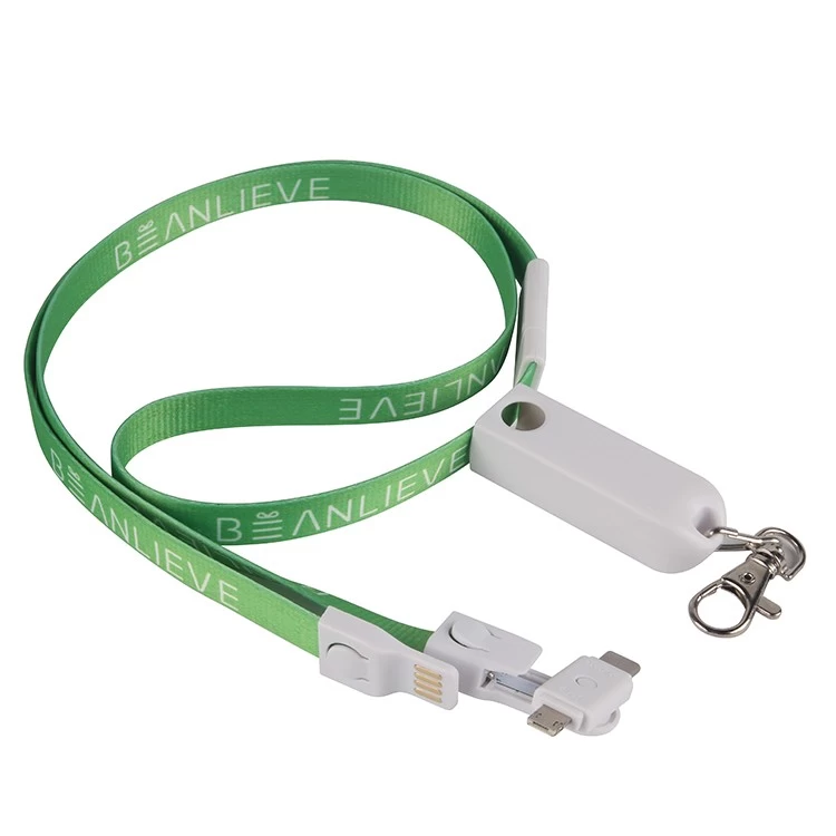 China Promotional gift 3 in 1 lanyard charging data cable manufacturer