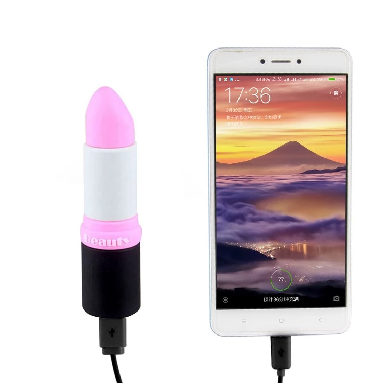 Chiny Shenzhen PVC lipstick mobile phone charger 3000mAh 4000mAh 5000mAh power bank charger manufacture producent