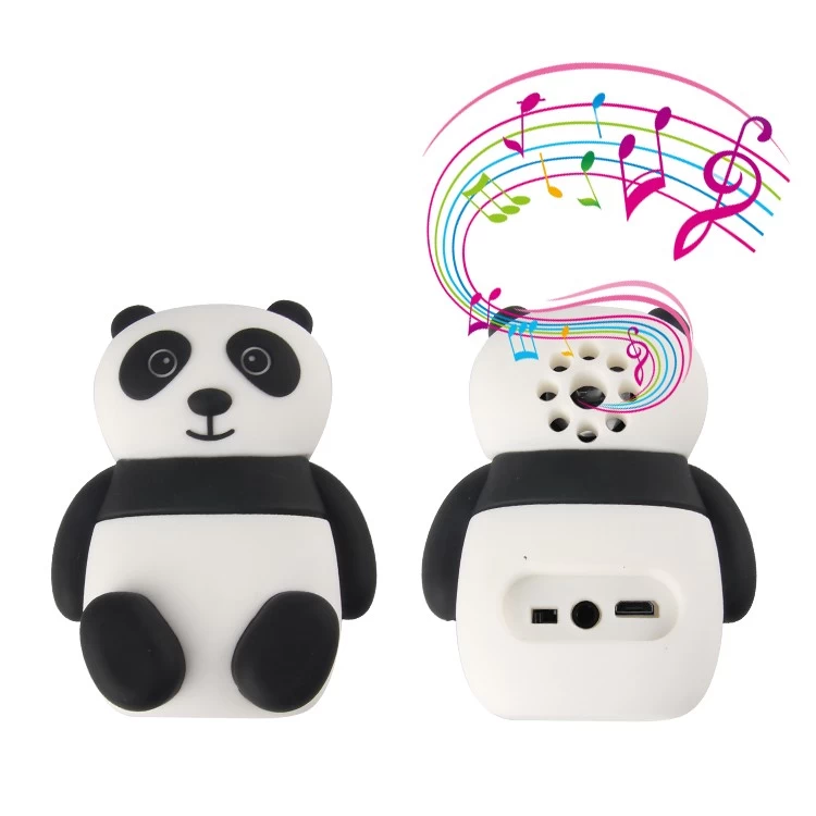 China Siliconen PVC Custom 3D Leuke Panda-vormige Bluetooth-luidspreker fabrikant