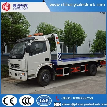 Dongfeng 5 tons wrecker truck في ديزل مسطحة مقطورة شاحنة قلابة للبيع