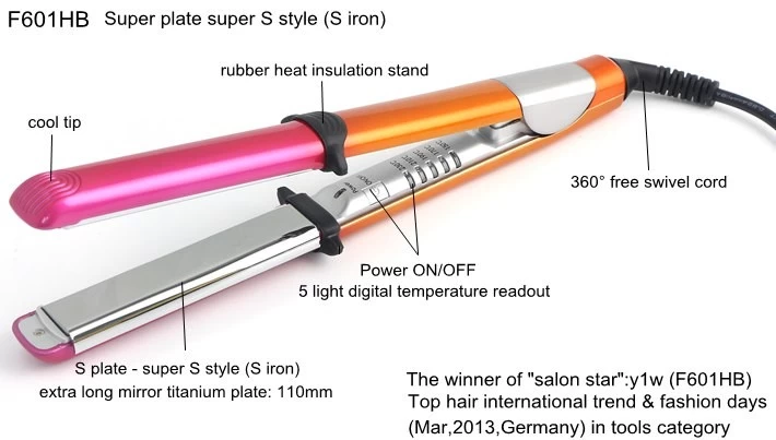 Piastra Per Capelli Professionale Da 1 Pollice Con Display Lcd A Ioni  Negativi Da 480 °F, Piastra Per Capelli In Ceramica Antistatica 2 In 1 E  Ferro Arricciacapelli Con Cheratina Per Una