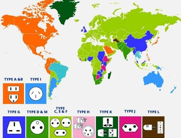 Electrical Plug Types (A, B, C, D, E, F, F/G, G, H, I, J, K, L, N