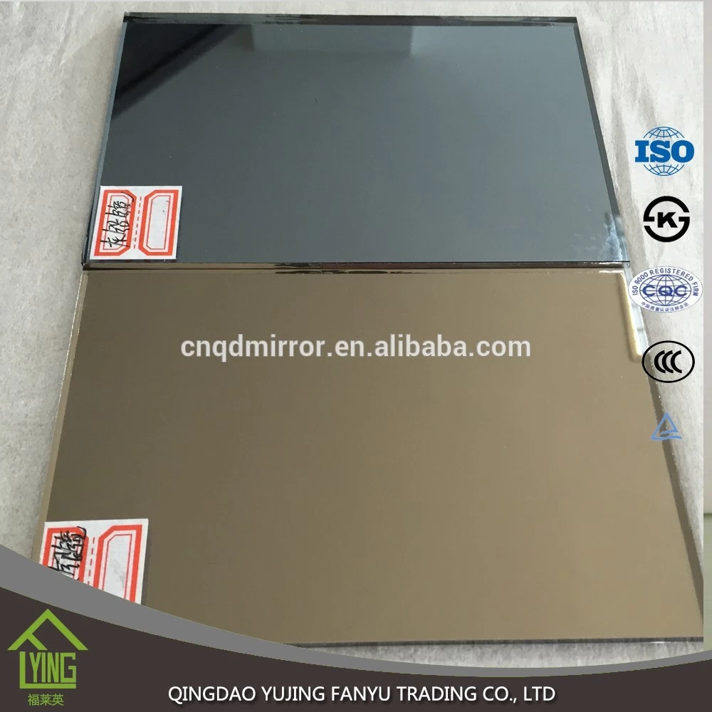 China 1.8mm 2.7mm 4mm bronze Colored Mirror sheet with pencil edges fabricante