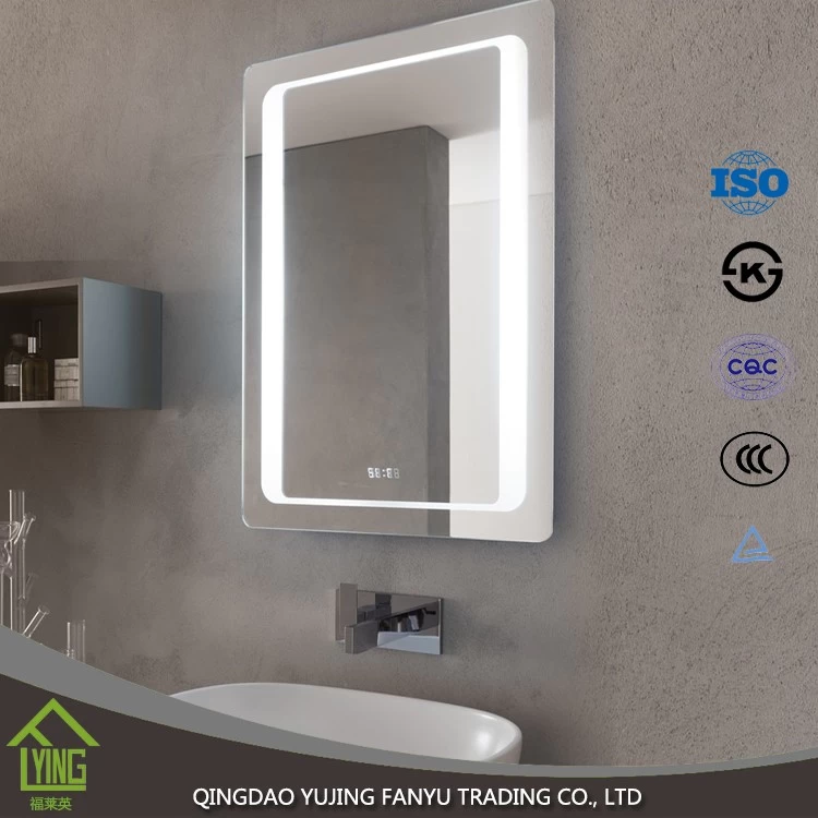 China 2017 new design bathroom led silver mirror for makeup fabricante
