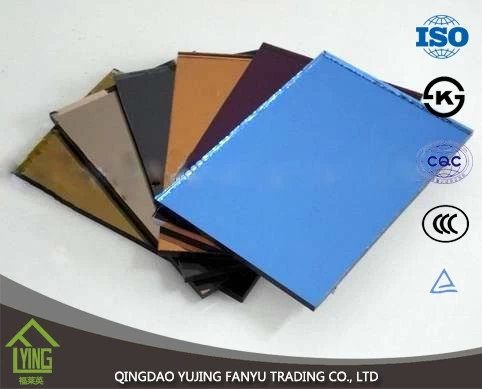 China 3mm 4mm  blue color mirror glass wholesale manufacturer