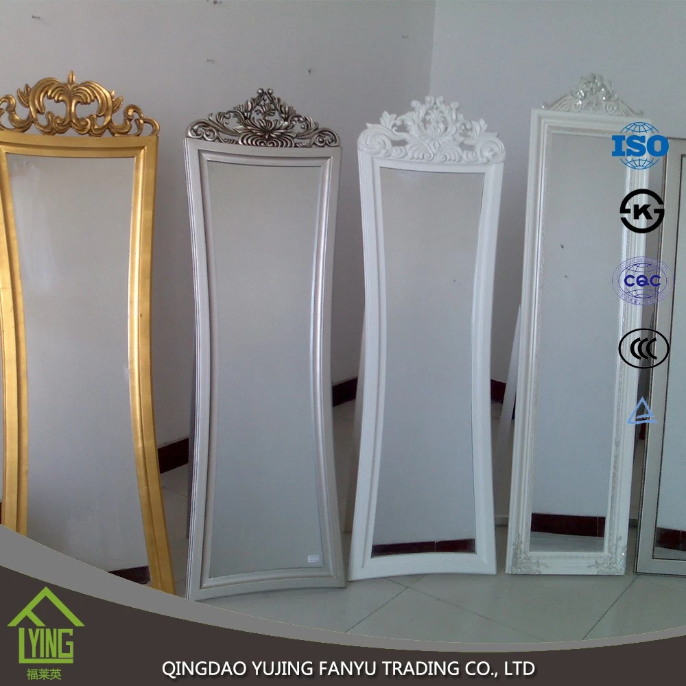 China 4mm vanity full length free standing mirror glass manufacturer