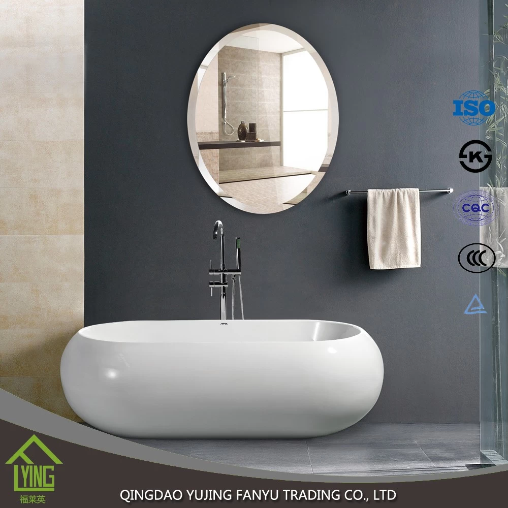 China espelho do banheiro 5mm redondo e retangular parede espelho fabricante