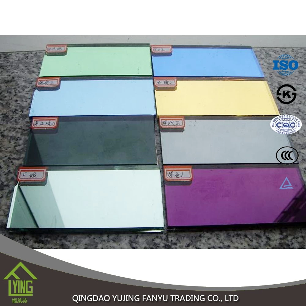 China espelho colorido vidro de folha preço yujing colorido espelho na china fabricante