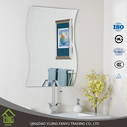 الصين Fameless wall mirror with beveled edge furniture mirror glass in polished work الصانع