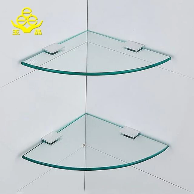 China High quality 10mm tempered glass shelf with clips manufacturer