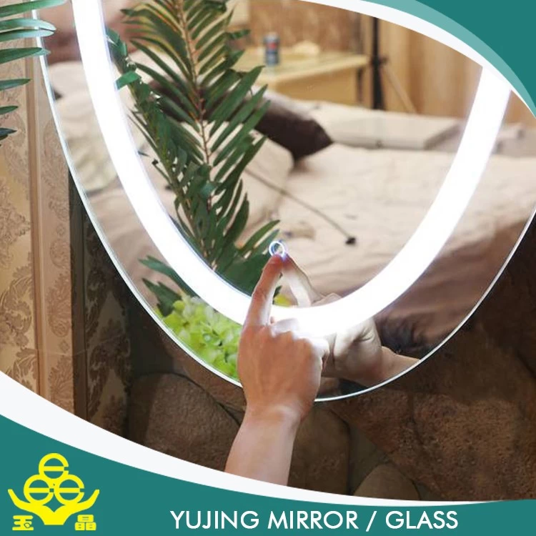 China Smart mirror price bathroom silver mirror / touch screen LED light bathroom mirror manufacturer