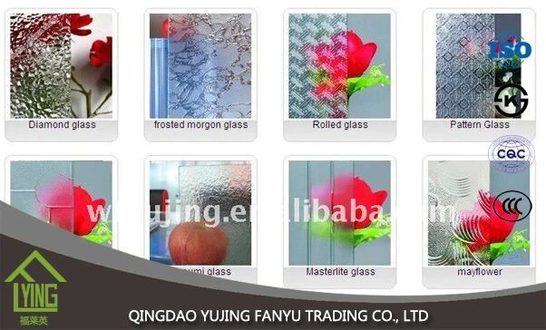 중국 Yujing 3-10 m m 장식 투명 무늬 유리 건물 유리 제조업체