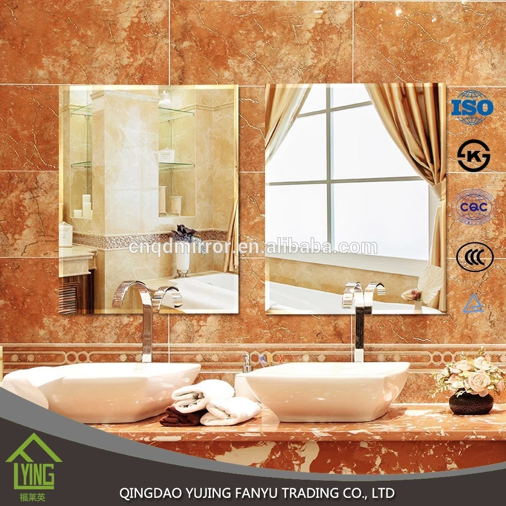 China bathroom 1.8mm Bath Mirror sheet glass with light for washroom fabricante