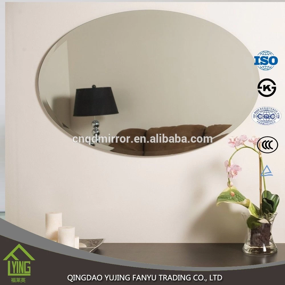China cosmetic Aluminum mirror/ float glass with polished edge for hotel manufacturer