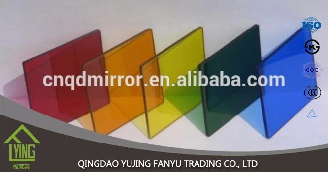 China decorative 2.8mm Colored Mirror/ grey tinted sheet glass for furniture fabricante
