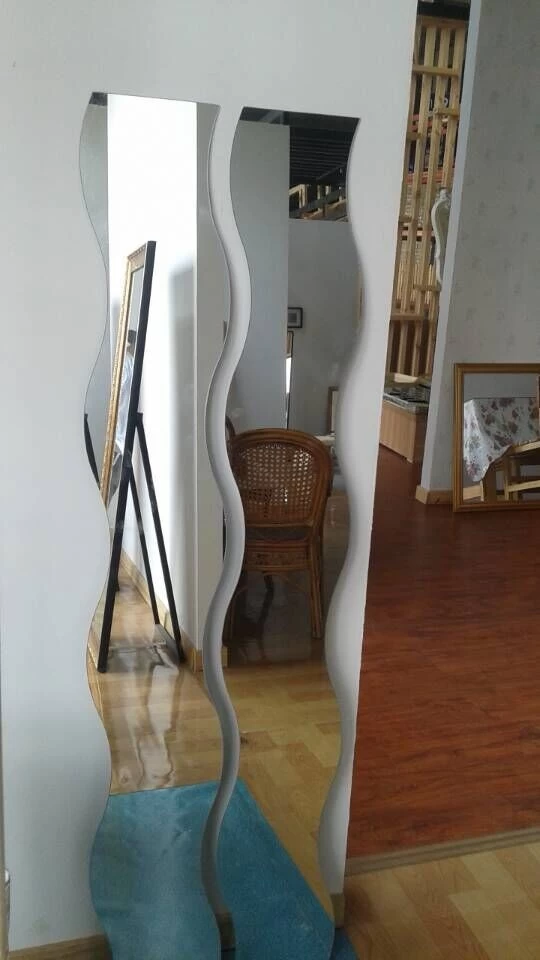 s shaped popular size silver mirror