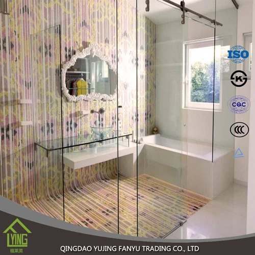 中国 高档工厂价格透明钢化玻璃浴室淋浴门玻璃 制造商