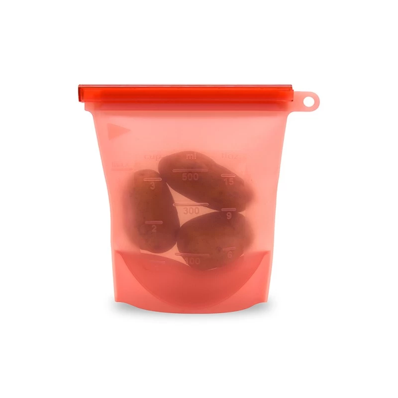 Bolsas de silicona reutilizables (juego de 3) – Contenedores de  almacenamiento de alimentos de silicona 100% de grado alimenticio – Bolsas  de
