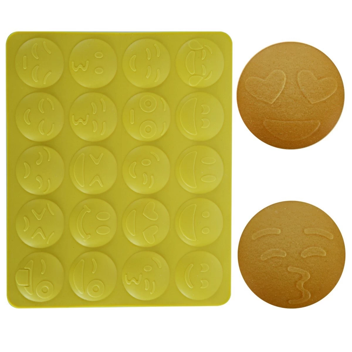 100% FDA Food Grade BPA Free Nonstick Silicone Emoji Cake Mold, Smiley Silicone Baking Pan
