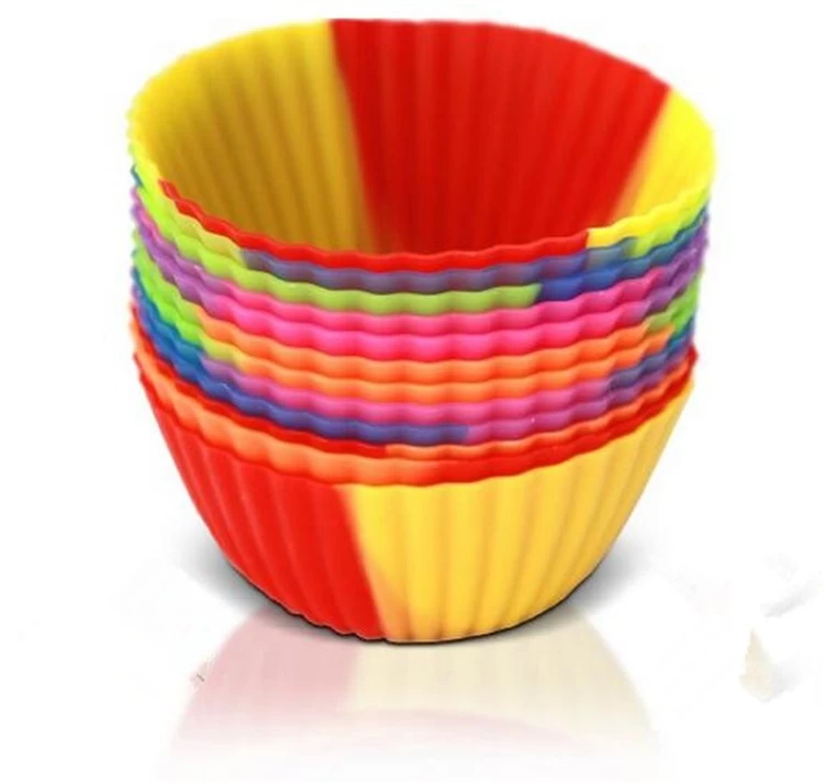 100% Food Grade Silicone Cupcake Liners / Baking Cups - 12 pieces Muffin Molds